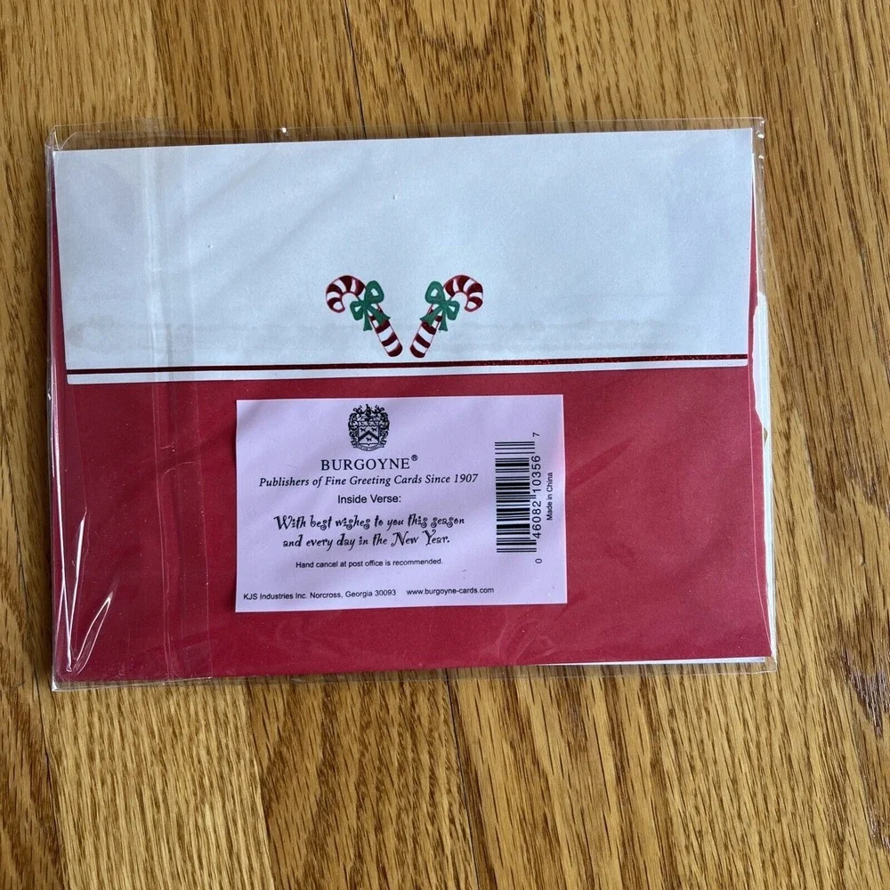 Burgoyne Fine Greeting Cards Holiday Christmas Card Sealed Santa Ornaments Snow‎